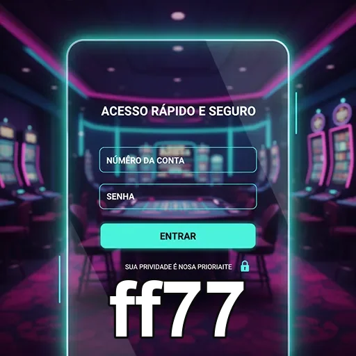 Tela de login da ff77 com campos para usuário e senha.