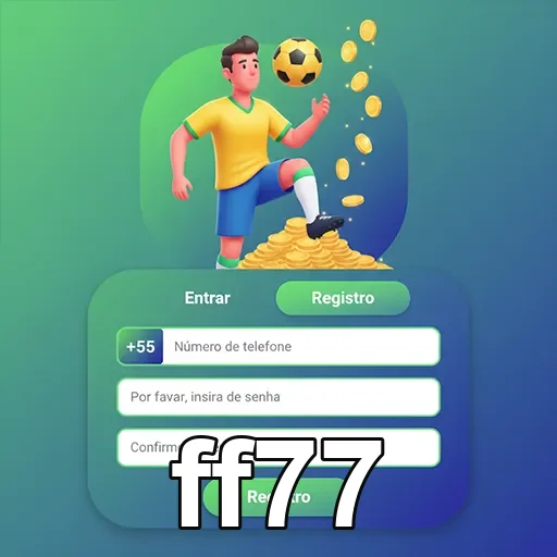 Interface de registro na ff77 com jogador e moedas.