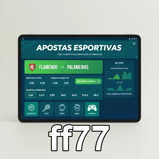 Tela da ff77 mostrando odds de apostas entre Flamengo e Palmeiras.