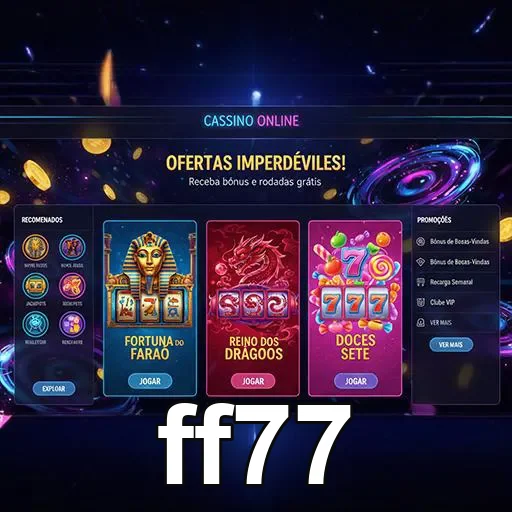 Imagem dos serviços VIP e jogos do cassino online ff77.