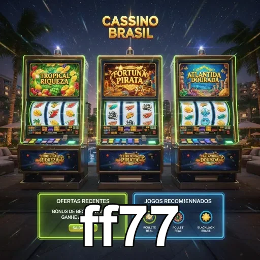 Máquinas de caça-níqueis da ff77 com ofertas VIP visíveis.