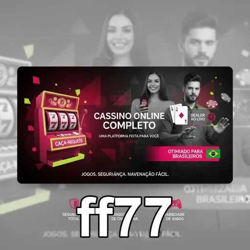 Imagem da plataforma de jogos ff77 com dealers ao vivo.