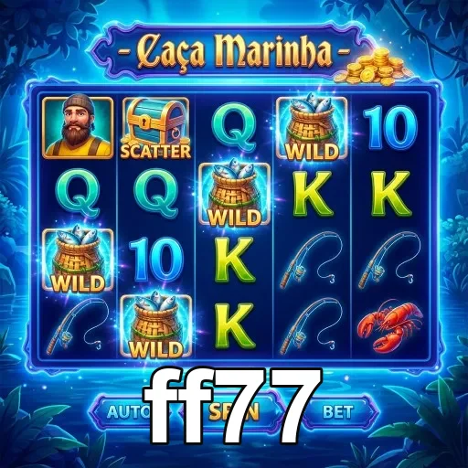 Interface do jogo 'Caça Marinheiro' no app da ff77.