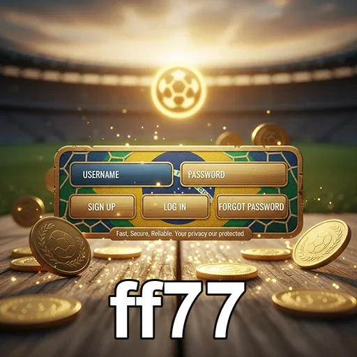 Tela de login do ff77 para acesso a jogos de slot.