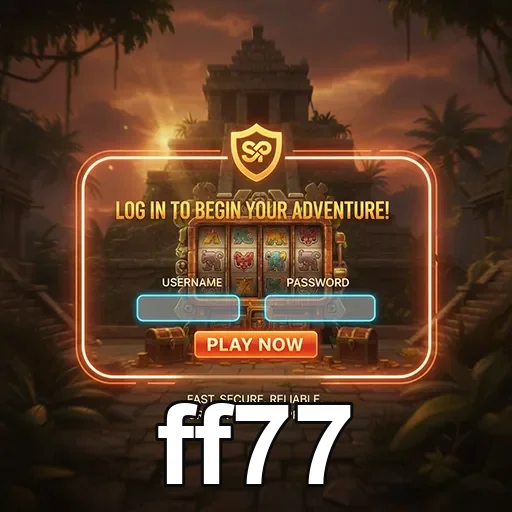 Tela de login do ff77 com foco na segurança do usuário.