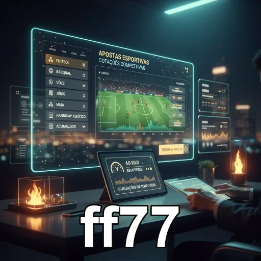Interface de apostas esportivas do site ff77 com jogos.