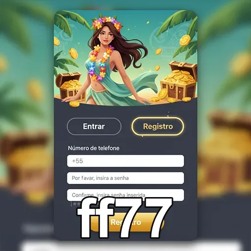Tela de registro com personagem de slot no ff77.