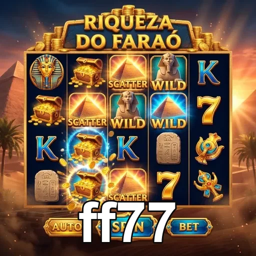 Slot do jogo 'Riqueza do Faraó' na plataforma ff77.