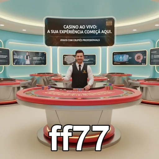 Crupiê profissional no casino ao vivo do ff77.