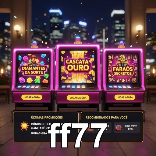 Máquinas caça-níqueis do aplicativo da ff77 em um cassino.