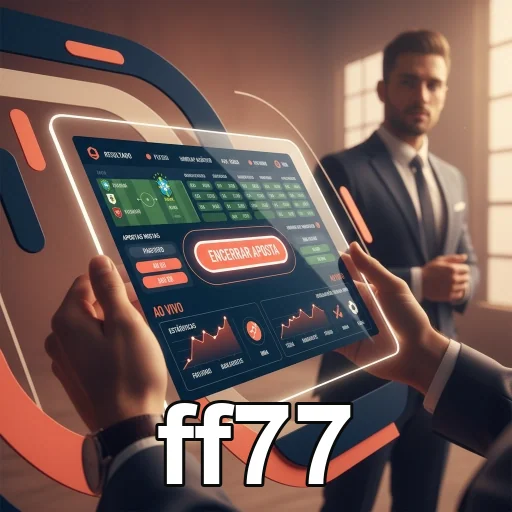 Usuário do ff77 acessa painel de controle de apostas em tablet.
