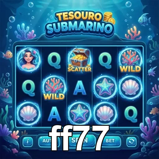 Tela de jogo do slot 'Tesouro Submarino' no ff77.