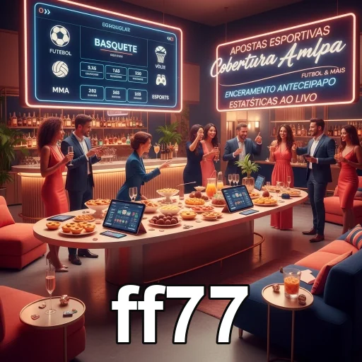 Grupo animado desfrutando serviços VIP da ff77 em evento