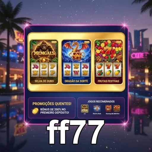 Interface do cassino online da ff77 com jogos VIP.